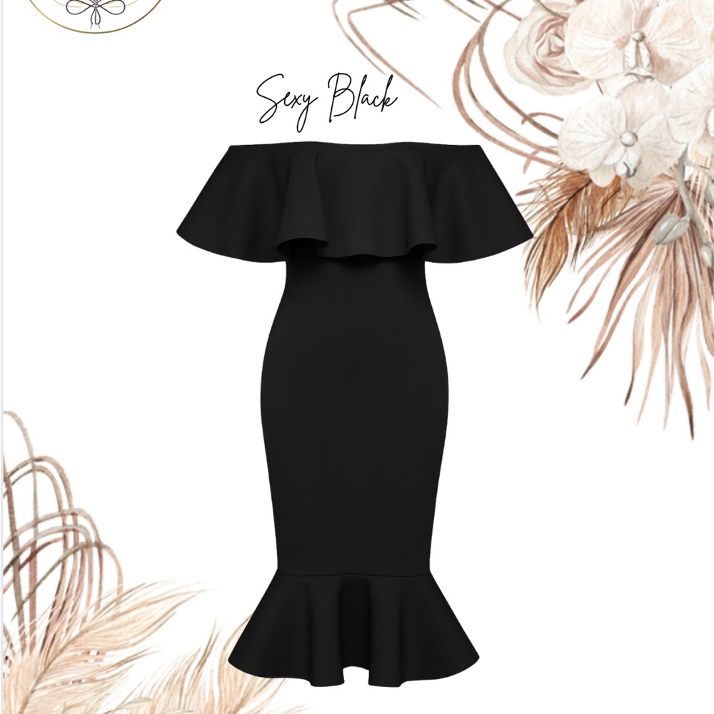 Source Unknown Black Strapless Bodycon Dress - image 1